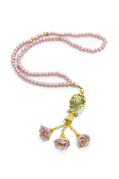 ihvan online خرزات صلاة لؤلؤية مزينة بشراشيب وردية مكونة من 99 قطعة - هدية لل...