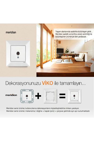 VİKO Viko 9096 7037 Karre/meridian White Music Broadcasting Socket