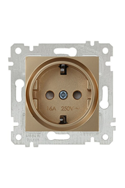 Mutlusan Rita Antik Altın Mekanizma Tuş Topraklı Priz