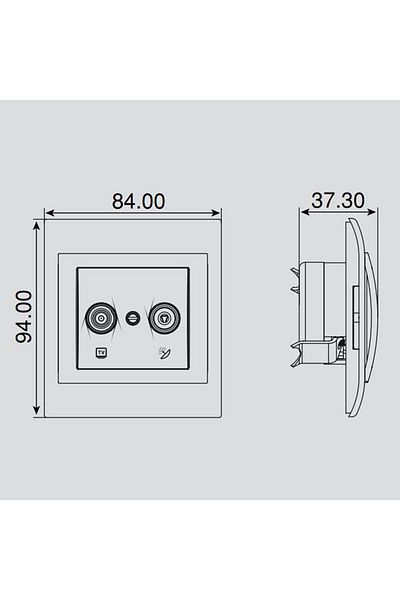 VİKO Viko Panasonic Thea Blu TV Sat Sat Satellite Socket Pass-Through 11db Mechanism Wbtm04615nc-tr