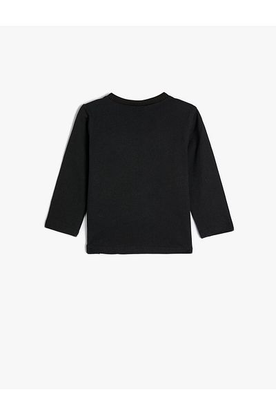 Koton T-Shirt Printed Long Sleeve Crew Neck Cotton