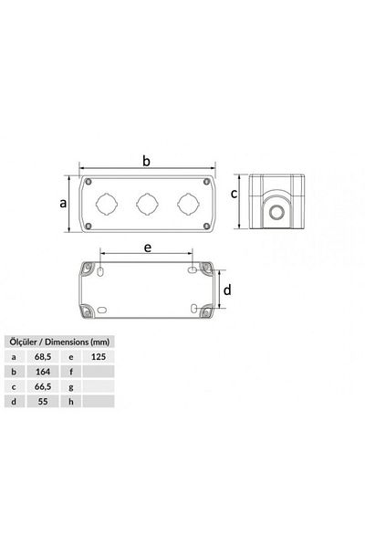 Bemis Ip44 Triple Button Box Bt3-3000-0002