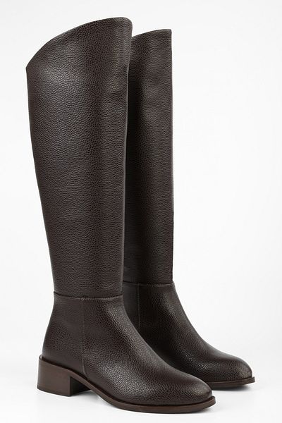 Shoeberry Breeze Brown Skin-Stiefel für Damen