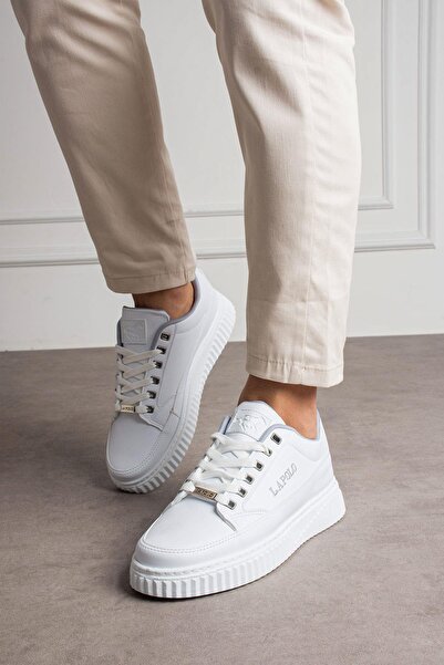 L.A Polo White Embroidered Men's Sneakers - Casual Shoes 527