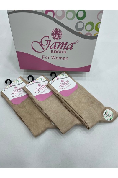 Gama Çorap 3 Adet Bambu %100 Doğal Naylonsuz Düz Renkli Kalın Kışlık Kadın So...