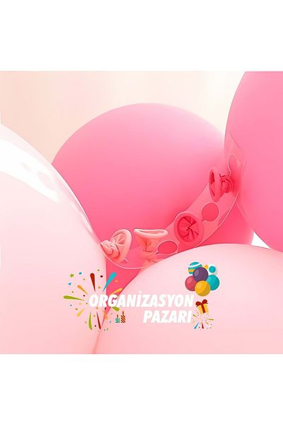 Organizasyon Pazarı Midnight Blue-Metallic Light Blue-White-Chrome Gold 60 Pieces Balloon Chain Set