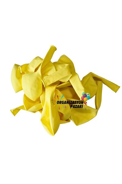 Organizasyon Pazarı 12 inch Yellow Color 10-Piece Macaron Decoration Balloon