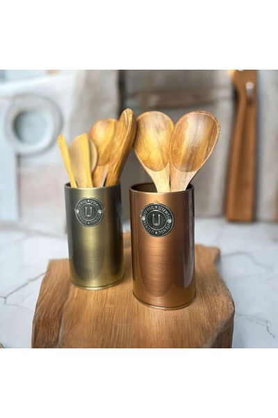 LUCKYHOMES Ανοξείδωτο μεταλλικό πάγκο διακοσμητικό κουτάλι Χρυσό πάγκο 18x10 εκ.