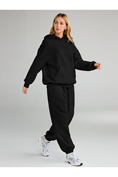 BayBayan Γυναικείο σετ φόρμας με 3 κλωστές με υπερμεγέθη χοντρό χειμερινό βασ...