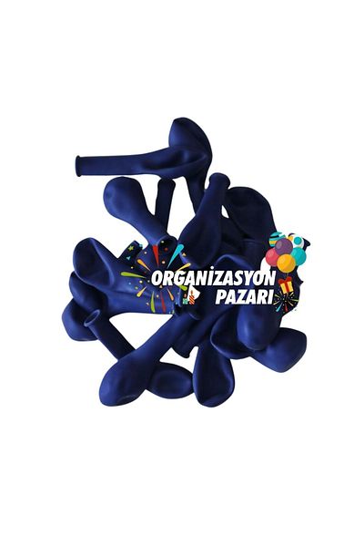 Organizasyon Pazarı بالون زينة صغير الحجم باللون الأزرق الداكن مقاس 5 بوصة مكون من 25 قطعة