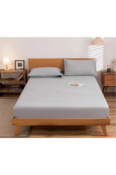 GERCELLA 100% Cotton 150X240 cm Gray Single Flat Sheet