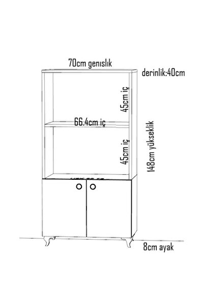 yamandekorasyon Lile Çok Amaçlı Dolap, Fırın, Kiler, Banyo, Balkon Dolap