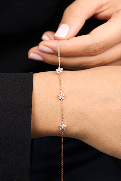 Elika Silver 925 Ayar Gümüş Lotus Model Bileklik ELKAB92262R