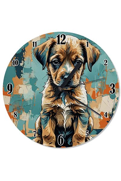 Tablomega Sad Puppy Pattern Wall Clock