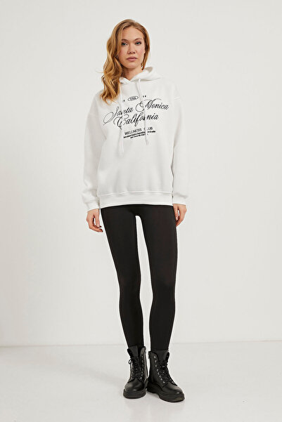 Arma Life Γυναικείο φούτερ με κουκούλα με σχέδιο Παρίσι σε λευκό χρώμα