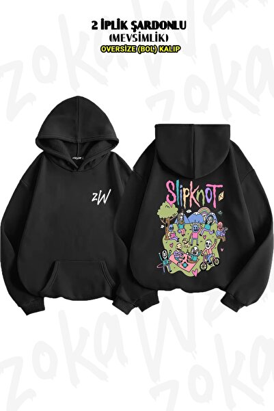 ZOKAWEAR Oversize kroj Slipknot4 Natrag Štampano Sa kapuljačom Dukserica (2 n...