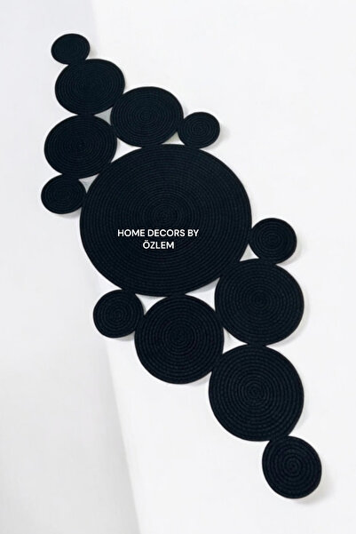 Wicker Decorative Cover runner organizer decoration (Black) - 82x30cm
