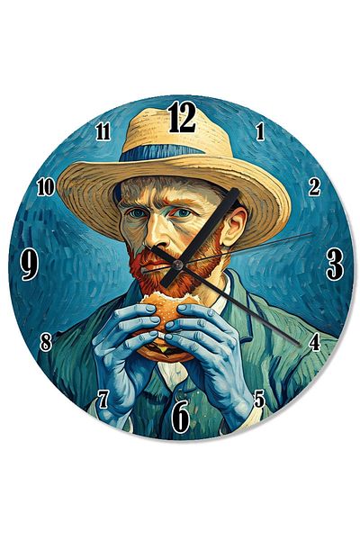 Tablomega Van Gogh and Hamburger Flowing Wall Clock