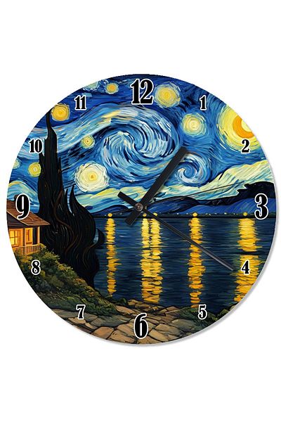 Tablomega Starry Night Lake Design Wall Clock