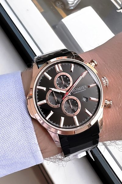 Homies Men's Black Wrist Watch - Gift Bracelet with Special Box, Steel Band Hme2061C2