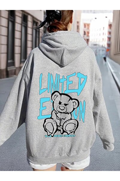 LAND MODA Φούτερ Unisex Panda με στάμπα με κουκούλα