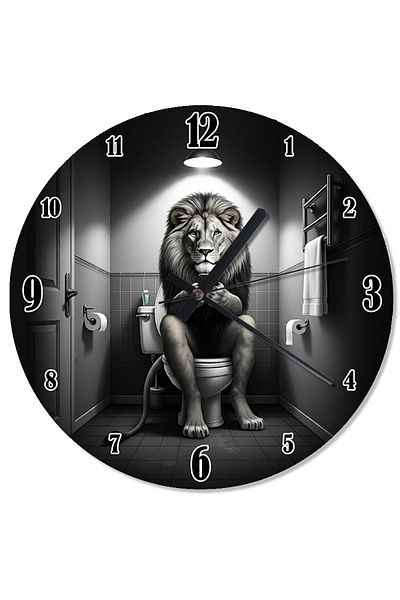Tablomega Lion's Toilet Thought Design Wall Clock