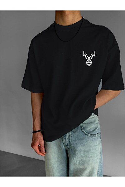 BENROMA Geyik Baskılı Oversize Tişört