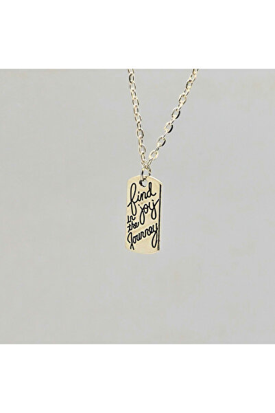 Atelier Nui قلادة موتو تشارم من الفولاذ / قلادة سلسلة فولاذية فضية اللون مكتو...