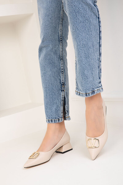 SOHO Béžovo-zlaté dámské klasické boty na podpatku 18474