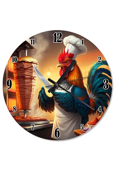 Tablomega Rooster and Rotary Master Analog Wall Clock
