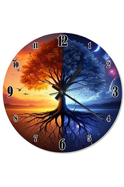 Tablomega Colorful Sunset Tree Flowing Wall Clock