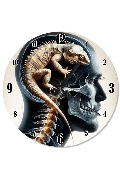 Tablomega Human and Reptile Printed Wall Clock