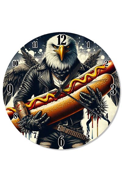 Tablomega Hotdog Passion Eagle Flowery Wall Clock