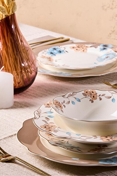 Perotti Porselen Flore Bone 24 Parça 6 Kişilik Yemek Takımı