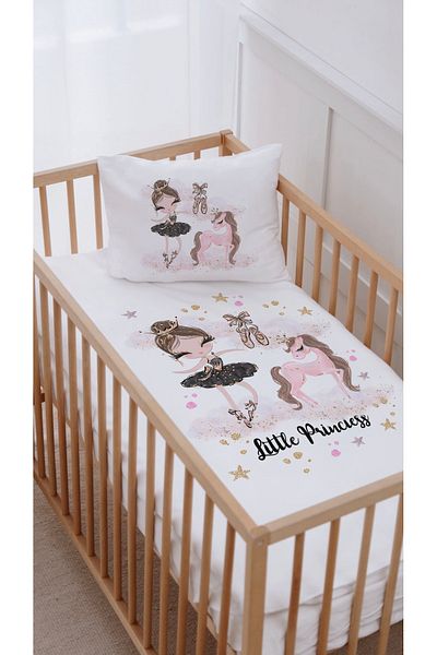 Lilabio 100% Cotton Park Bed Duvet Cover Set - Ballerina and Unicorn (70X120)
