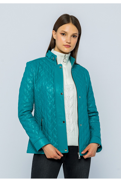 Basics&More سترة جلدية مبطنة للنساء Dunna