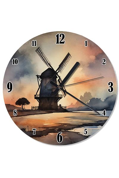 Tablomega Windmill Landscape Flowing Wall Clock
