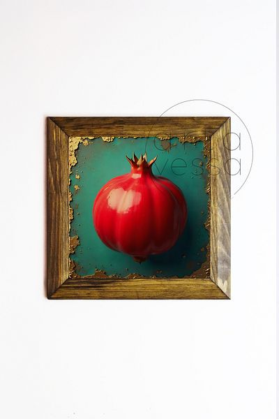 Artavessa Панел за картина с рамка от масивно дърво, камък, 26 x 26 см - Nar
