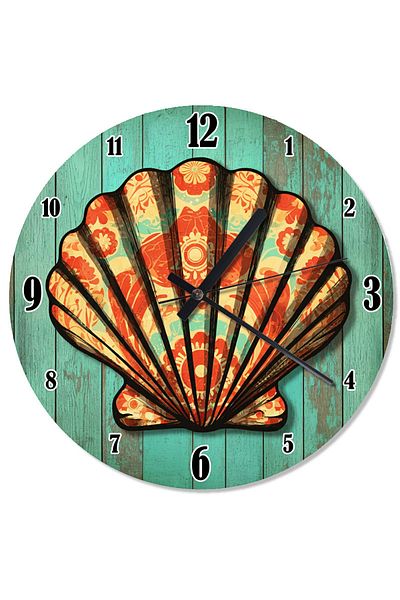 Tablomega Colorful Seashell Design Wall Clock