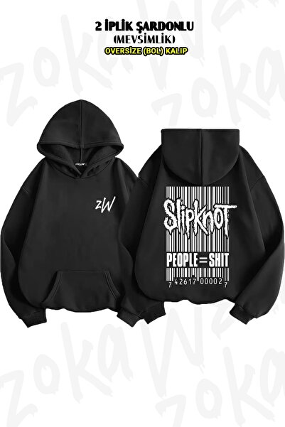 ZOKAWEAR Hanorac cu glugă oversize Slipknot, People=shit, Rock Back Printed (...