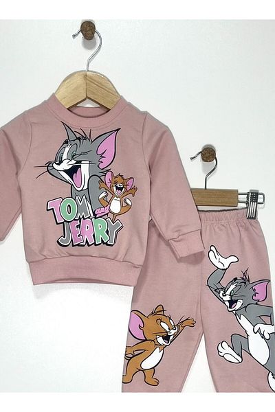 Kocaman Bebe Tom and Jerry Printed Girl's Suit