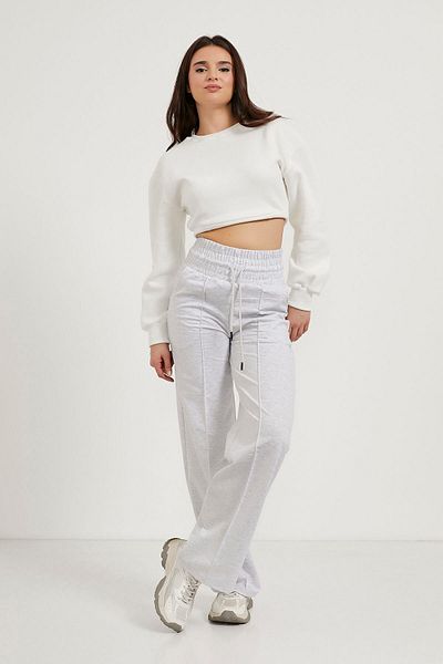 Arma Life Γυναικείο Basic Grassed Casual Grey φαρδύ αθλητικό παντελόνι