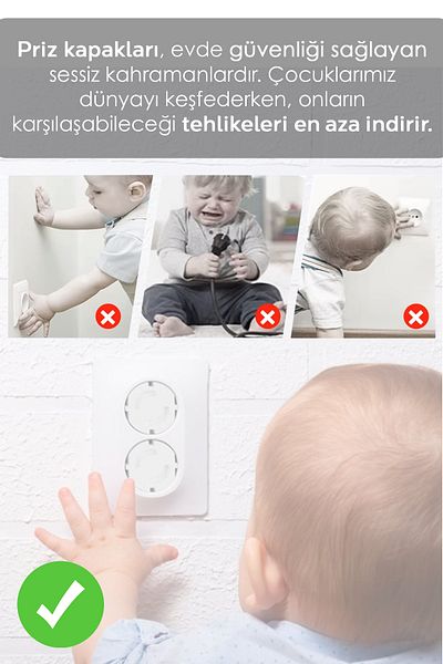 Meleni Baby 6 Pcs Baby Child Safety Socket Cover - Socket Protective Cover Socket Closer Safety Protection Cover