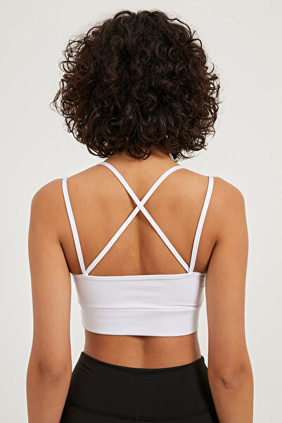 Arma Life Women's Sports Bra Cross Strap White Bustier