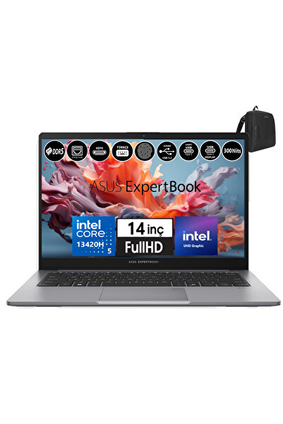 ASUS Expertbook P1 P1403CVA-I58512G0D I5-13420H 8gb Ddr5 512GB SSD Freedos 14" Fhd WXI58512G0D02