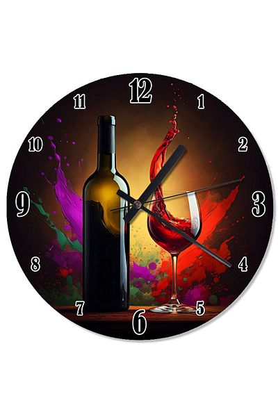 Tablomega Wine and Red Color Design Wall Clock