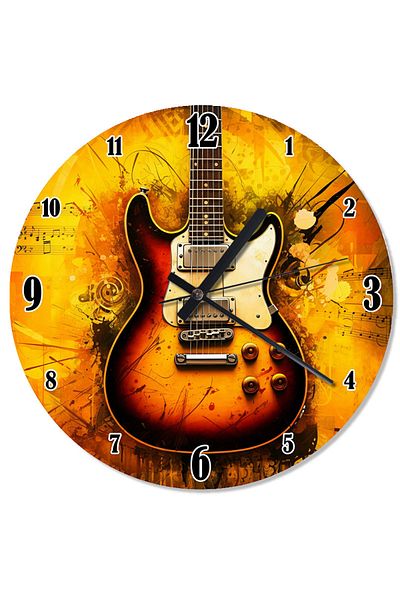 Tablomega Gold Color Electric Guitar Special Design Wall Clock