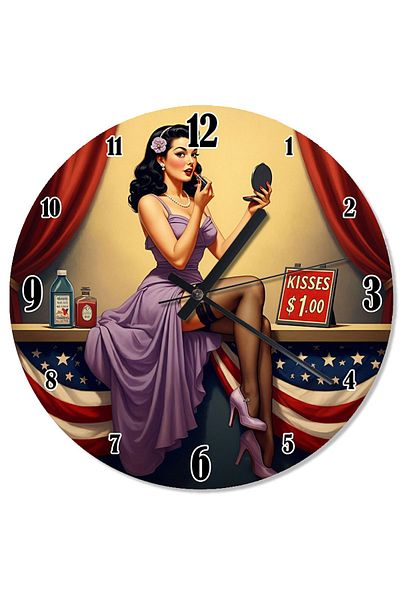 Tablomega Retro Pin up Woman Shaped Wall Clock
