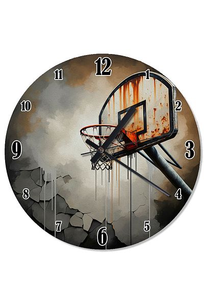 Tablomega Abandoned Basketball Court Special Design Wall Clock