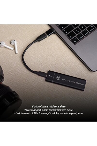 NPO DK02 NVMe M.2 900/1000Mb/s 1TB USB-A/Type-C Kablolu Taşınabilir Harici SSD